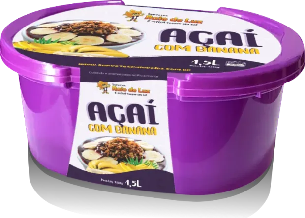 Pote de Açaí Raio de Luz 1,5 L com Banana